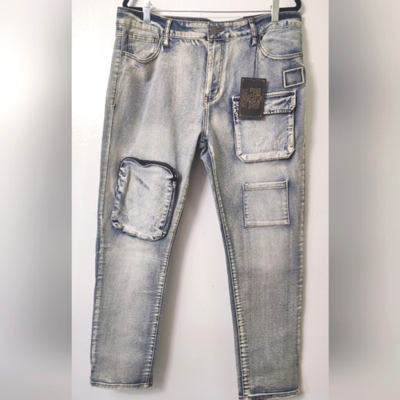 F&R DENIM Slim Jeans Style:QQ-435 Size 38x30 This Jeans Have 8 Pockets - Picture 1 of 5